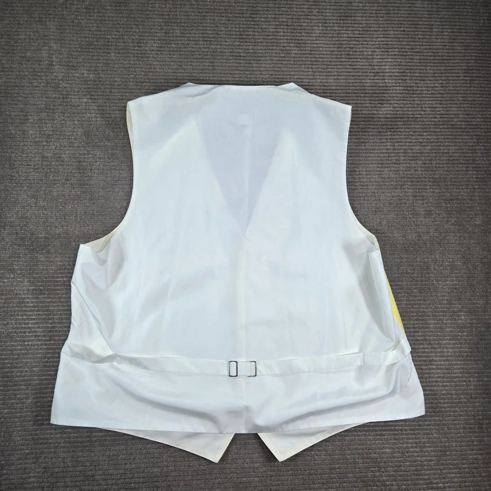 Larr Brio Mens Large Yellow Striped Formal‎ Tuxedo Vest